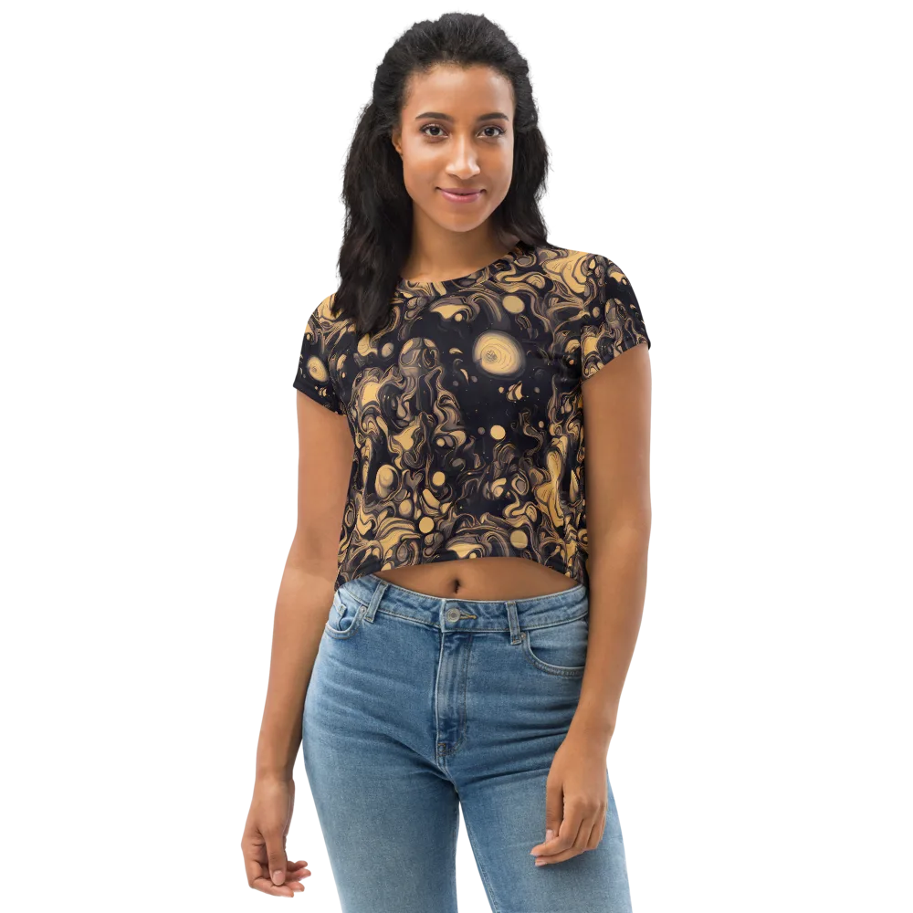 Nocturne Flow on Crop Tee — Front