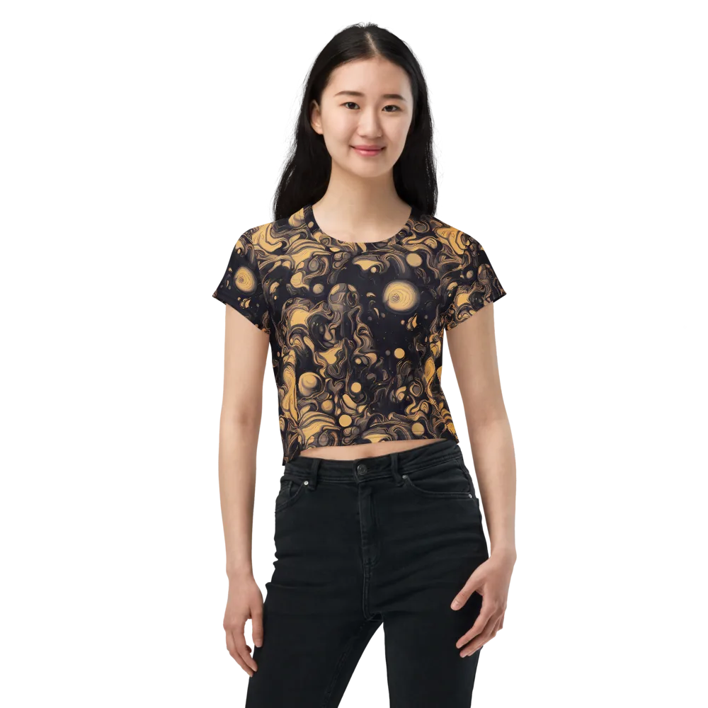 Nocturne Flow on Crop Tee — Front