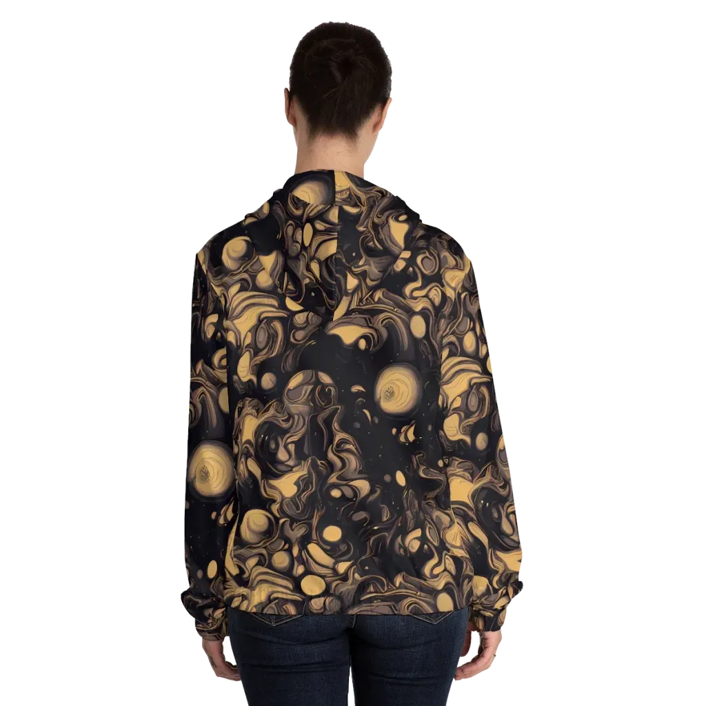 Nocturne Flow on Women's Full-Zip Hoodie — Back On Person