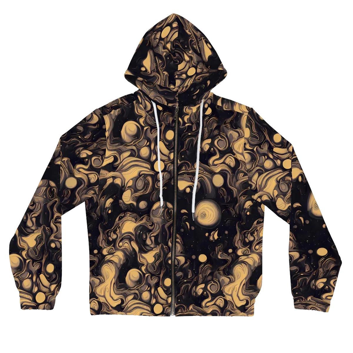 Nocturne Flow on Women's Full-Zip Hoodie — Front