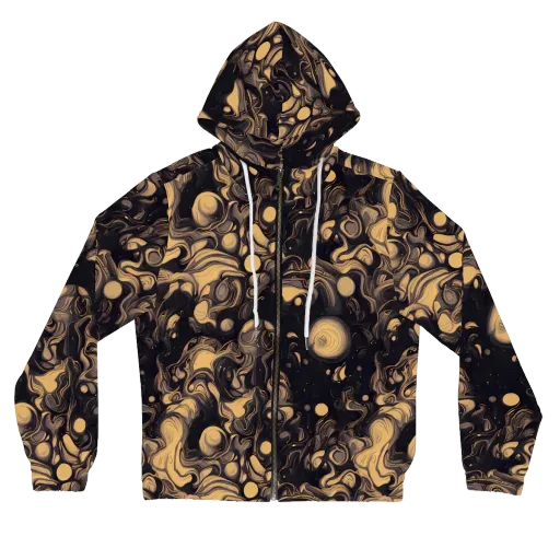 Nocturne Flow on a Women's Full-Zip Hoodie