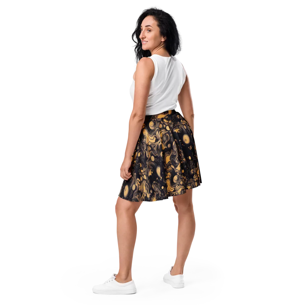 Nocturne Flow on Skater Skirt — Back