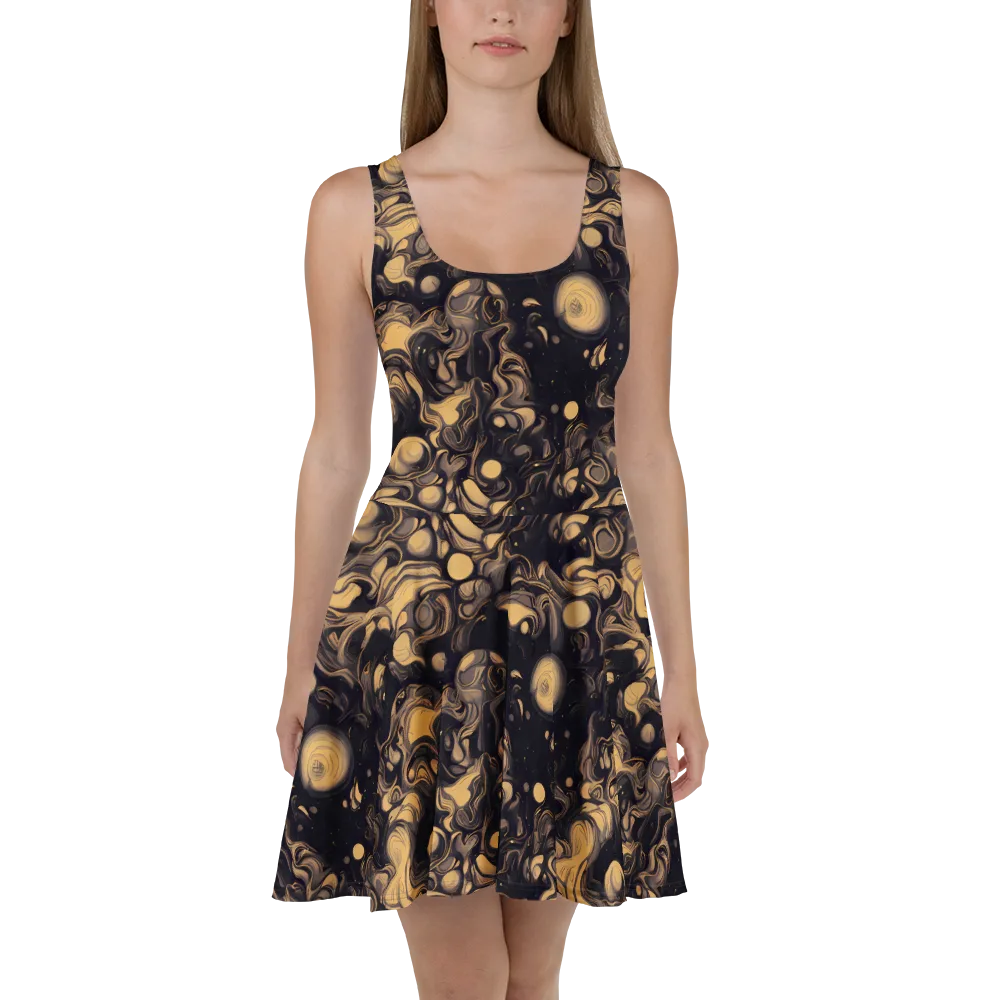 Nocturne Flow on Skater Dress — Front