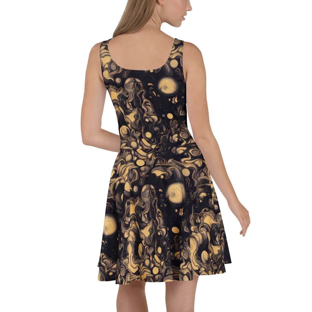 Nocturne Flow on Skater Dress — Back