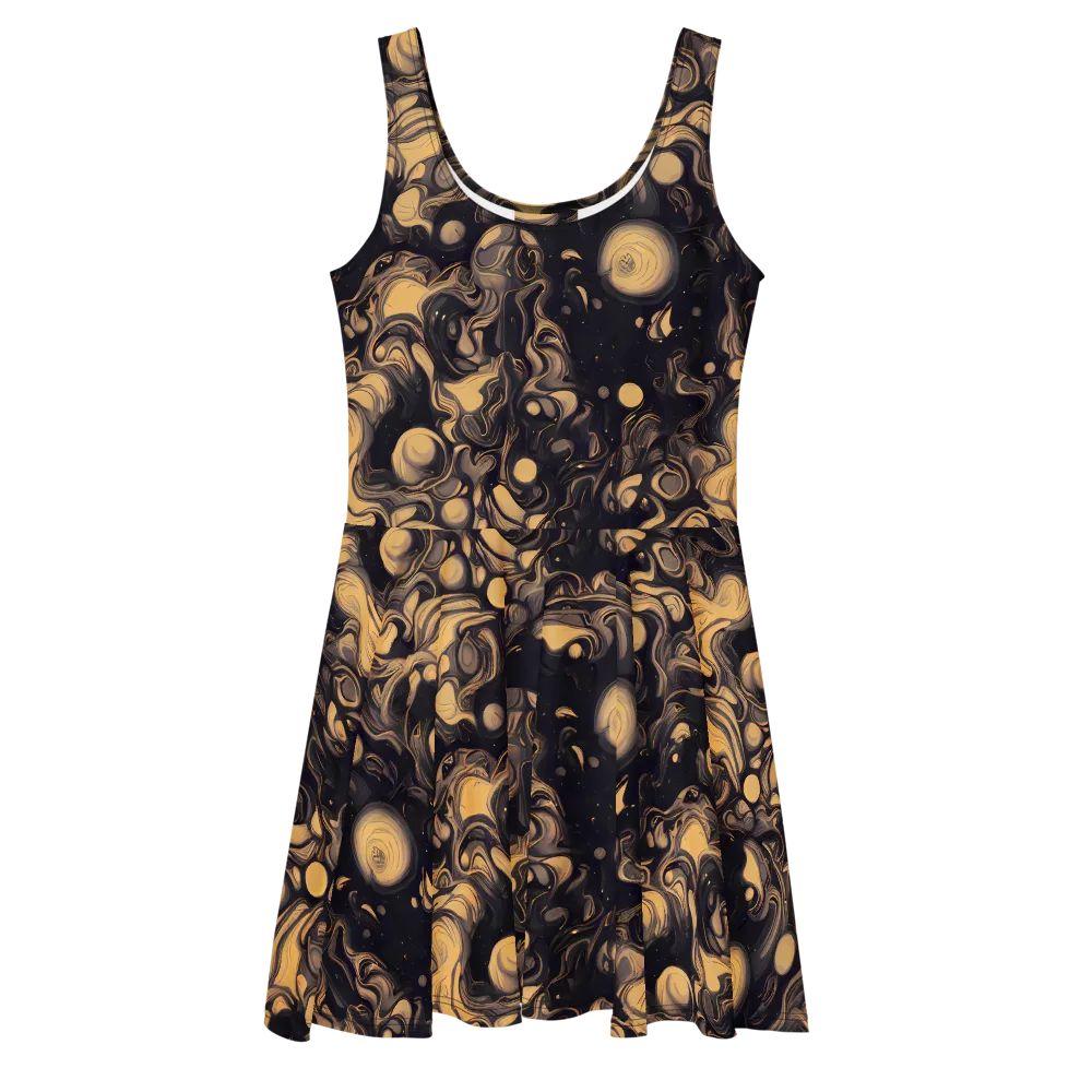 Nocturne Flow on Skater Dress — Front