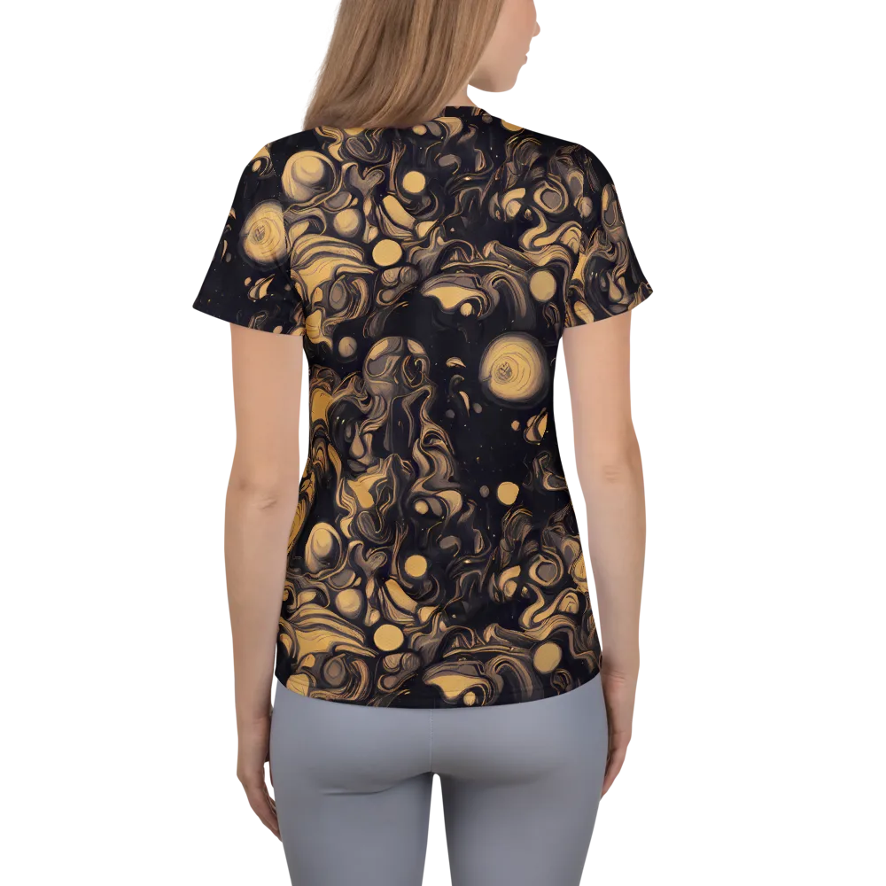 Nocturne Flow on Women's Athletic T-Shirt — Back
