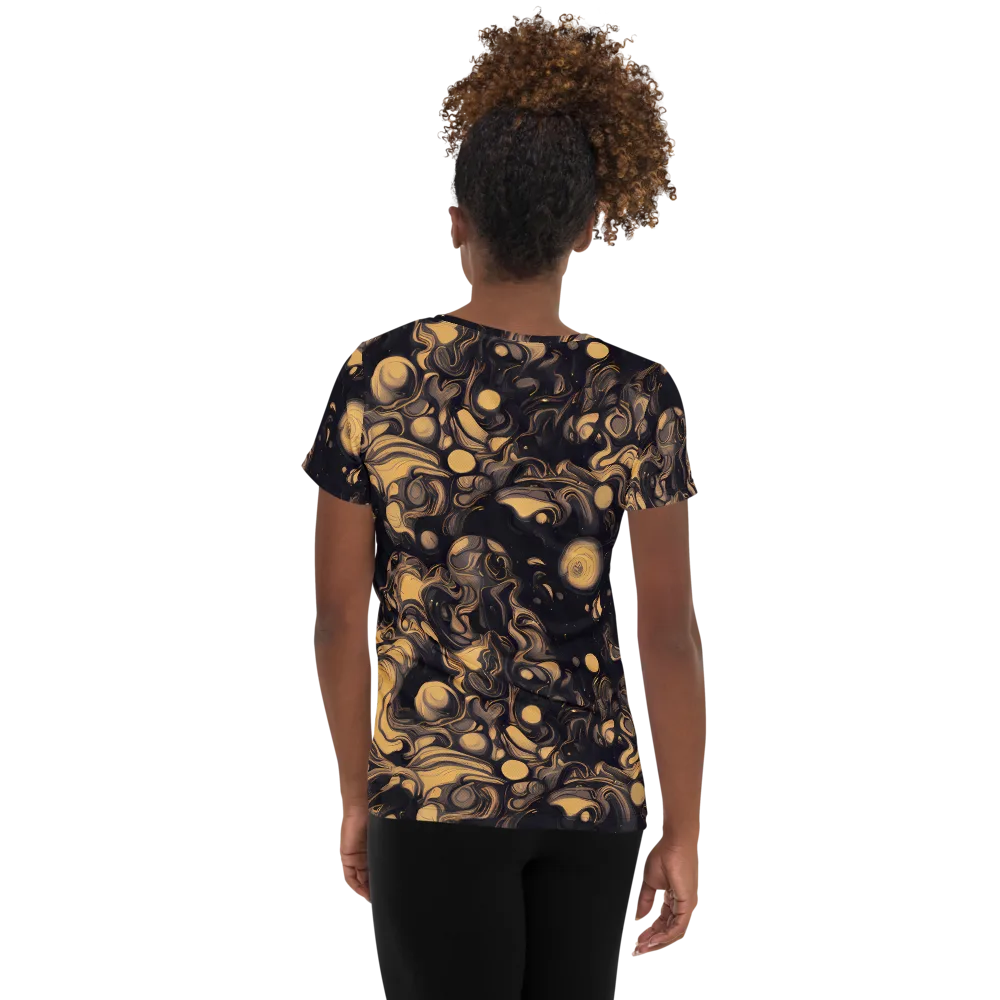 Nocturne Flow on Women's Athletic T-Shirt — Back