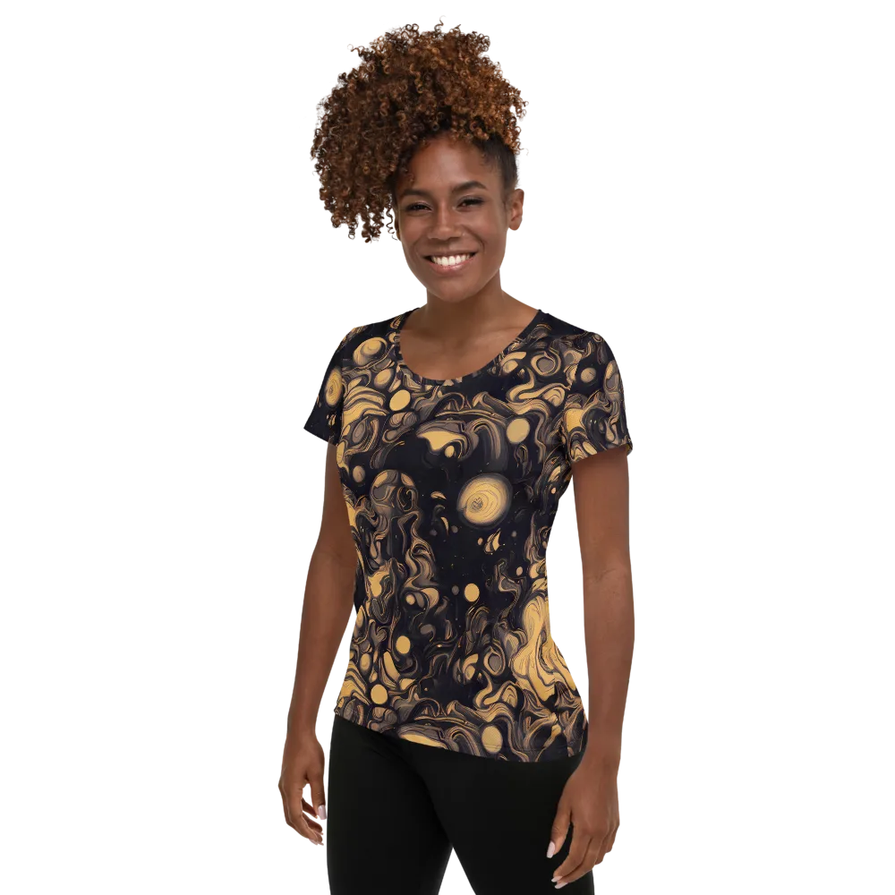 Nocturne Flow on Women's Athletic T-Shirt — Left