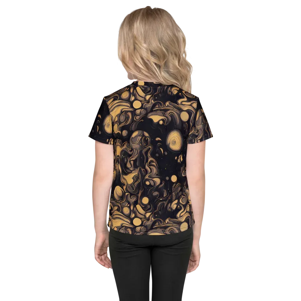 Nocturne Flow on Kids Crew Neck T-Shirt — Back