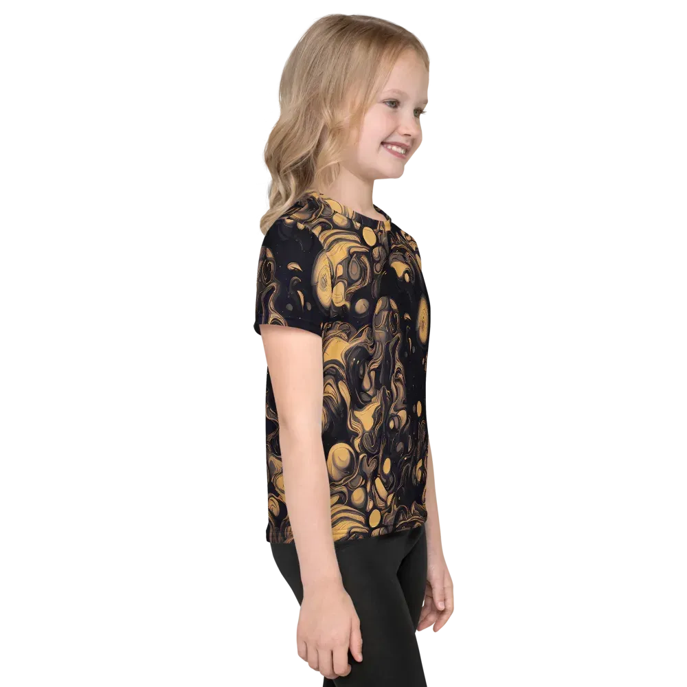Nocturne Flow on Kids Crew Neck T-Shirt — Right