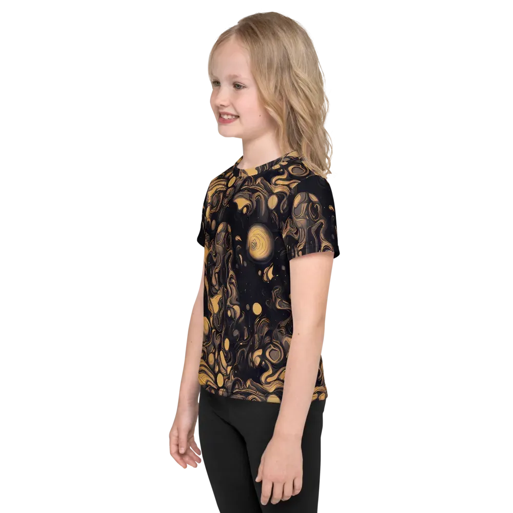 Nocturne Flow on Kids Crew Neck T-Shirt — Left