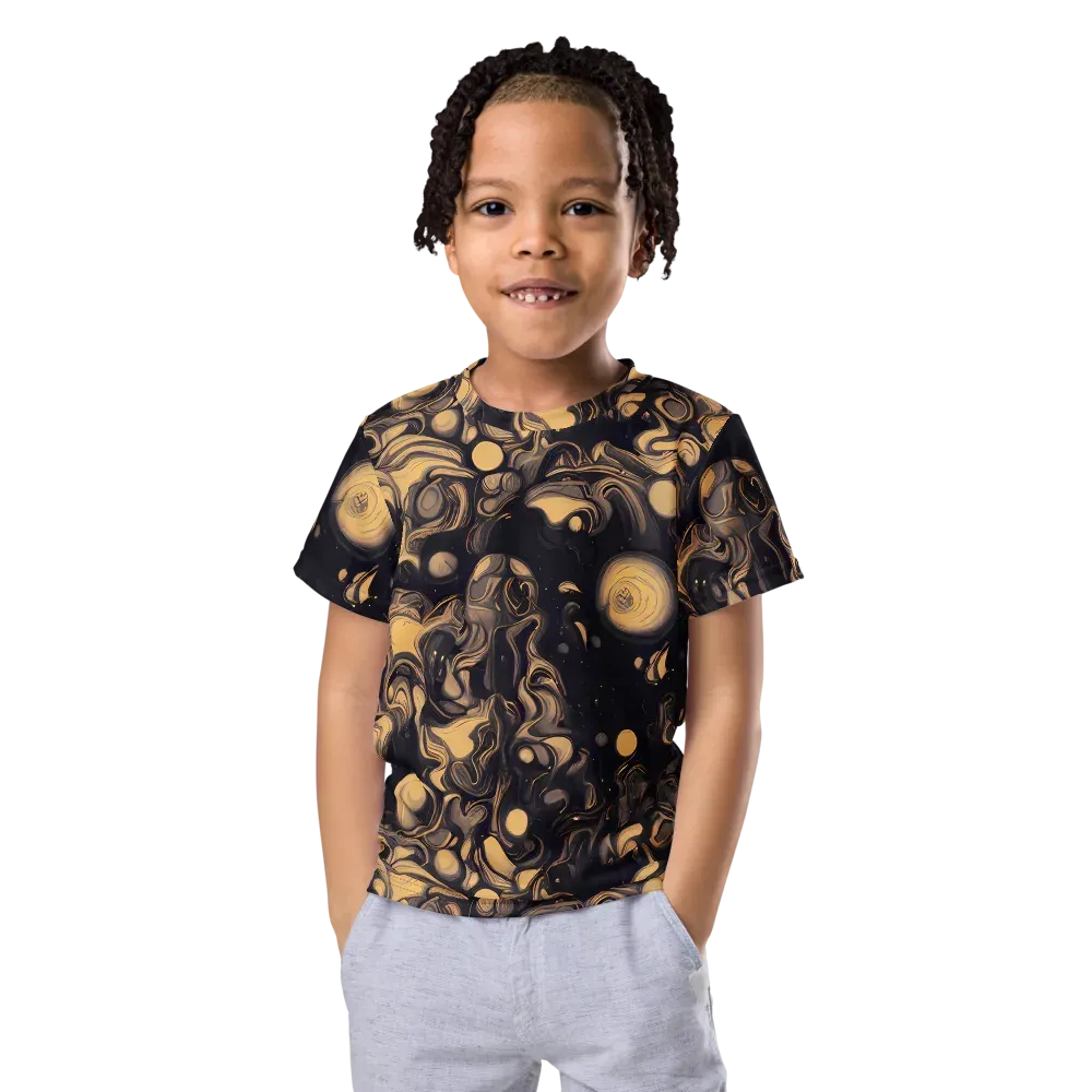 Nocturne Flow on Kids Crew Neck T-Shirt — Front