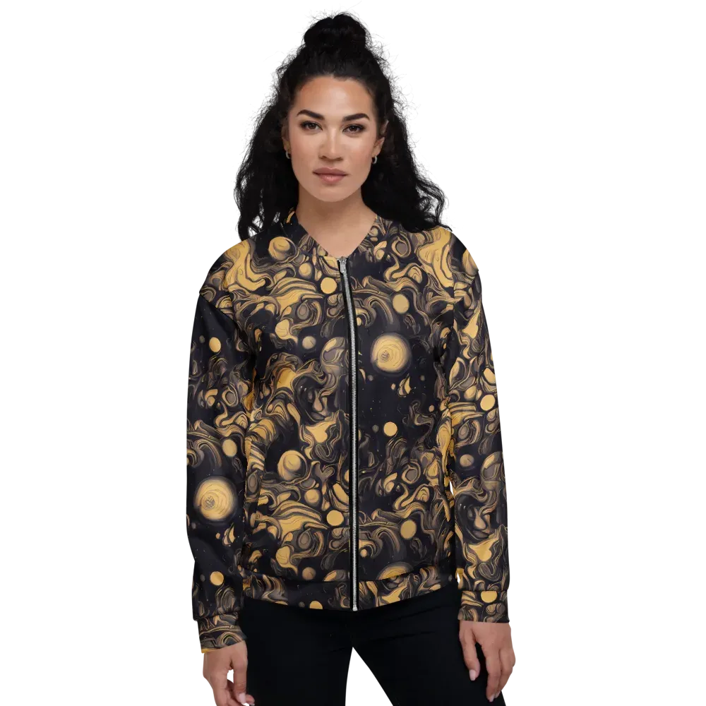 Nocturne Flow on Bomber Jacket — Front