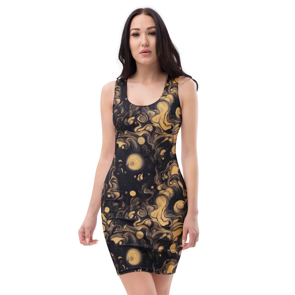 Nocturne Flow on Bodycon Dress — Front