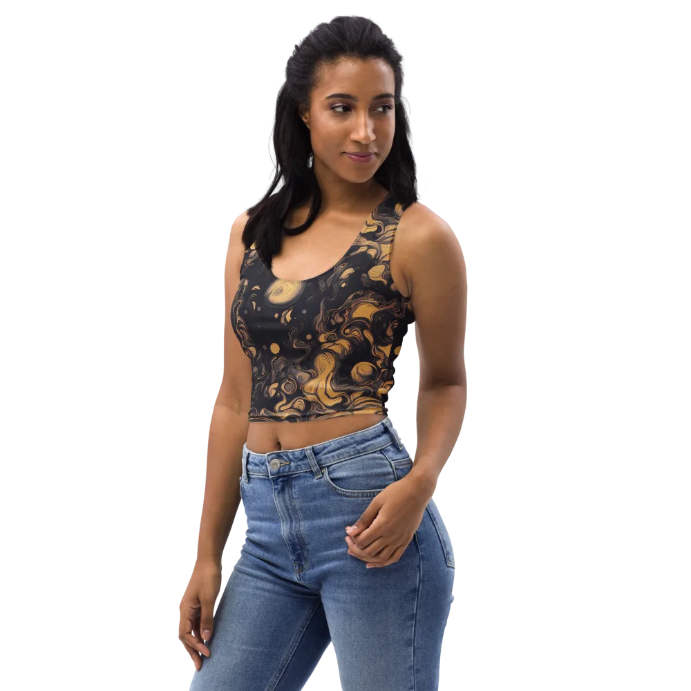 Nocturne Flow on Crop Top — Left Front