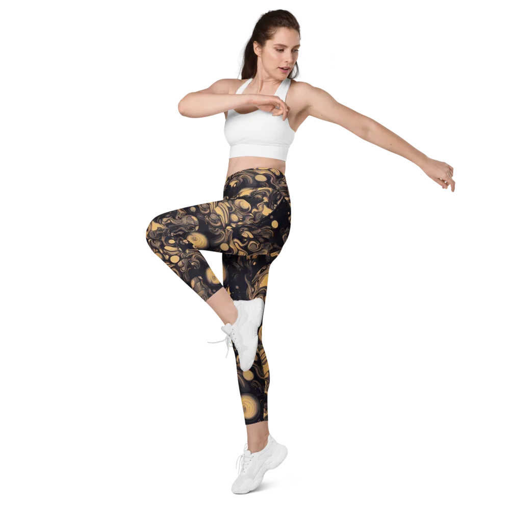 Nocturne Flow on Leggings with Pockets — Left Front