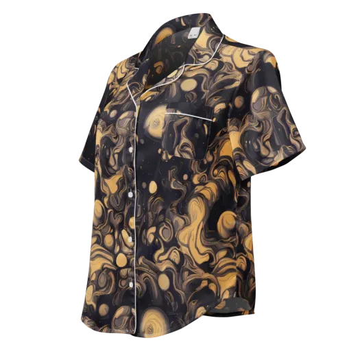 Nocturne Flow on a Women's Short Sleeve Pajama Top