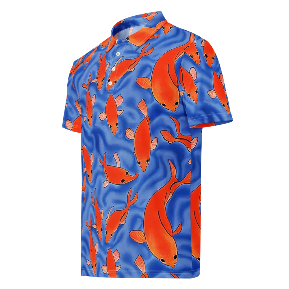 Ember Tide on Men's Slim Fit Polo Shirt — Left Front