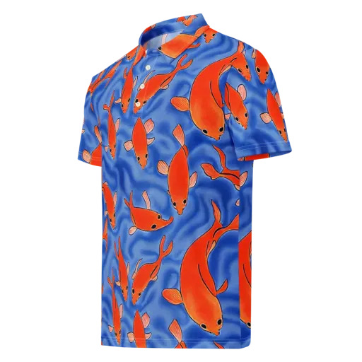 Ember Tide on a Men's Slim Fit Polo Shirt