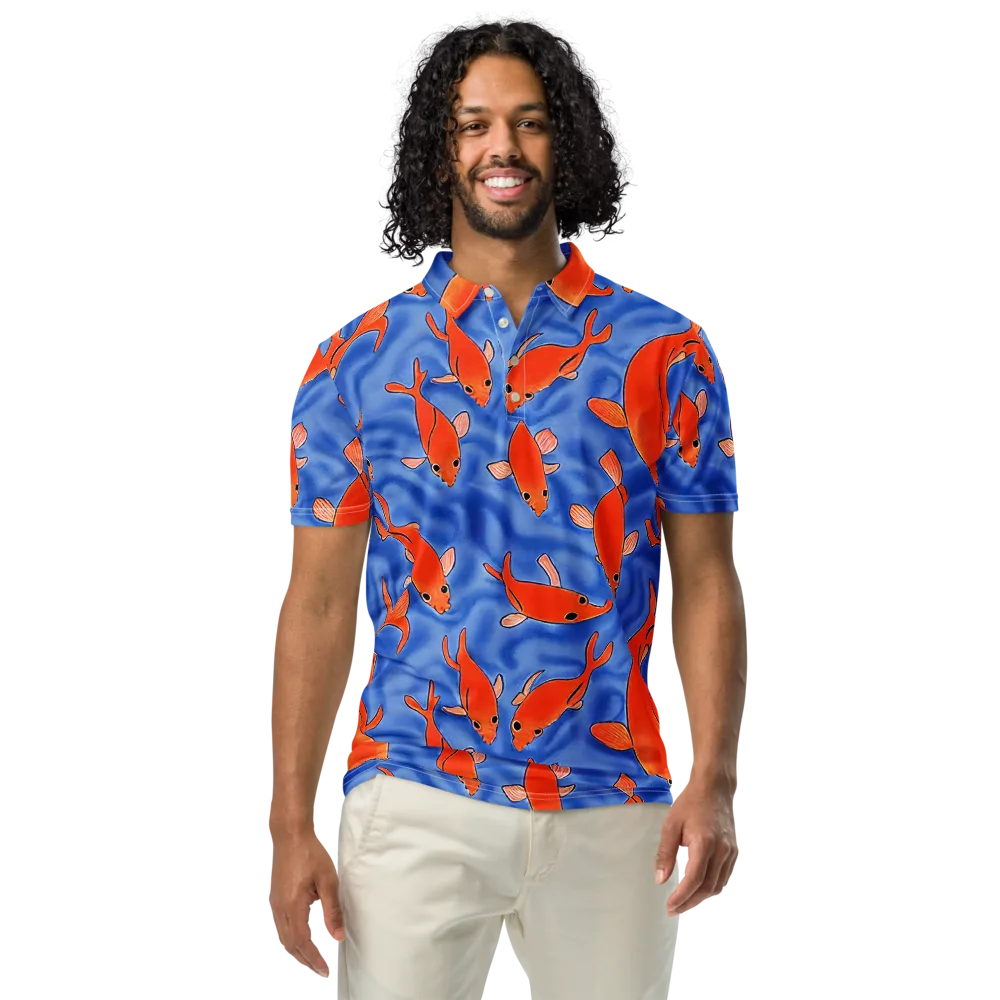 Ember Tide on Men's Slim Fit Polo Shirt — Front