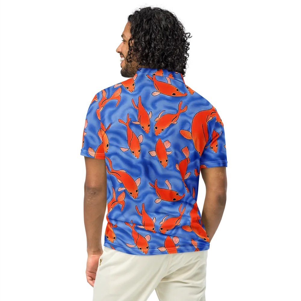 Ember Tide on Men's Slim Fit Polo Shirt — Back