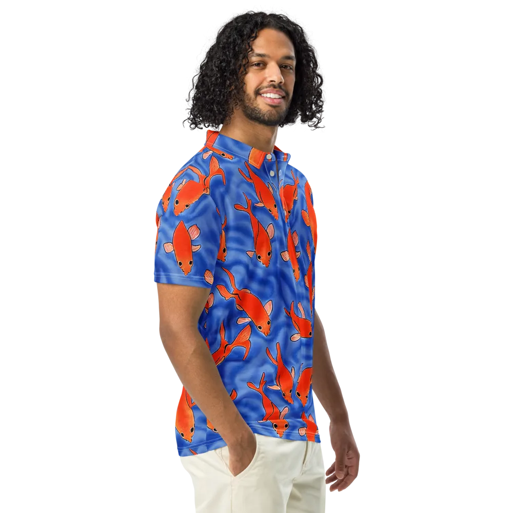 Ember Tide on Men's Slim Fit Polo Shirt — Right Front
