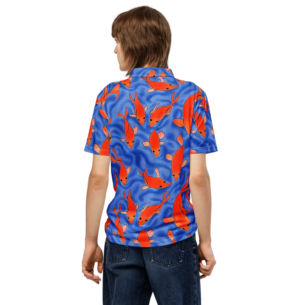Ember Tide on Men's Slim Fit Polo Shirt — Back