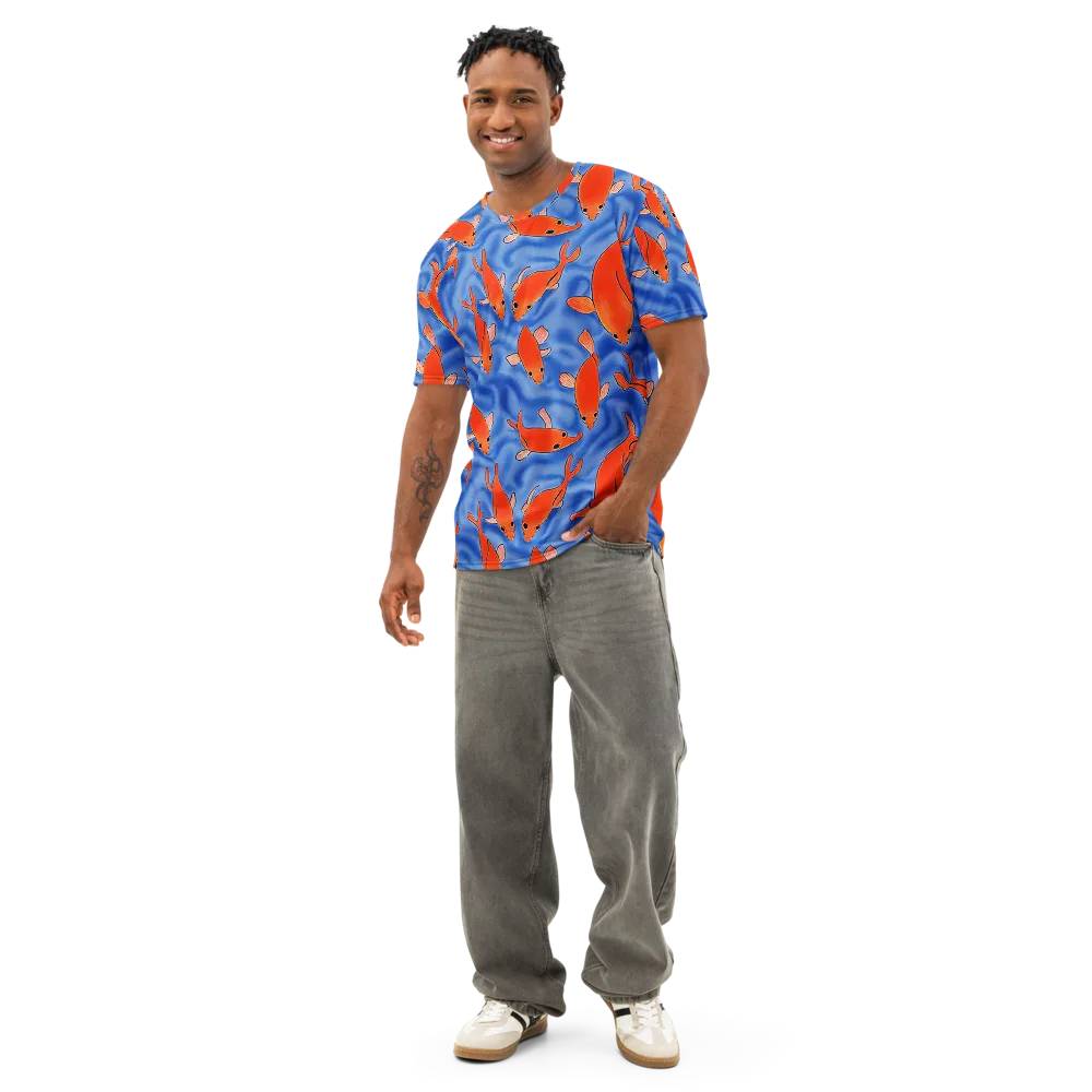 Ember Tide on Men's Cotton Crew Neck T-Shirt — Front
