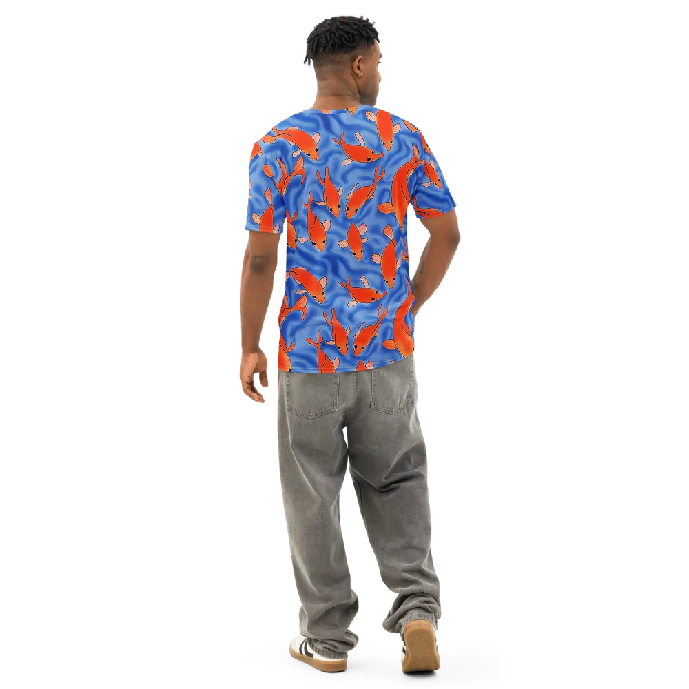 Ember Tide on Men's Cotton Crew Neck T-Shirt — Back