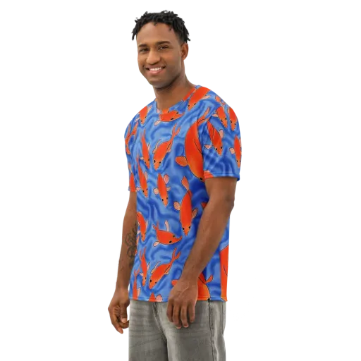 Ember Tide on a Men's Cotton Crew Neck T-Shirt