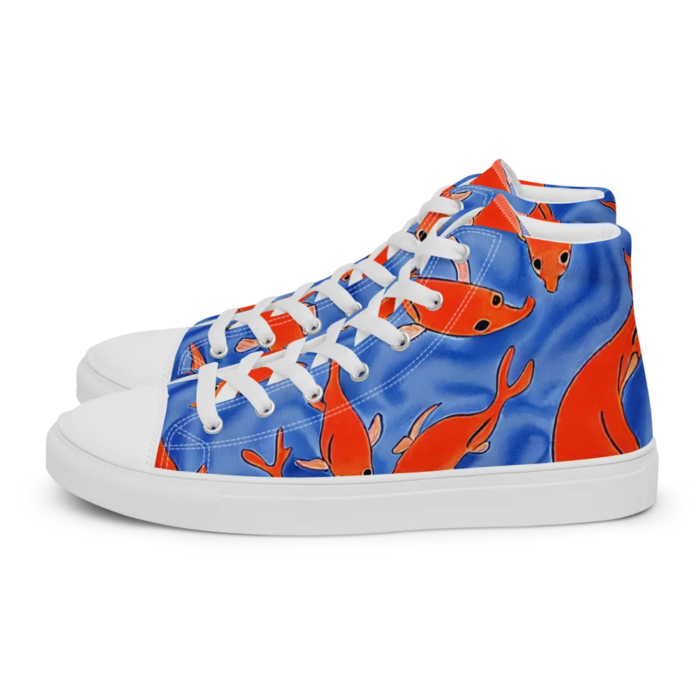 Ember Tide on Men's High Top Canvas Shoes — Left