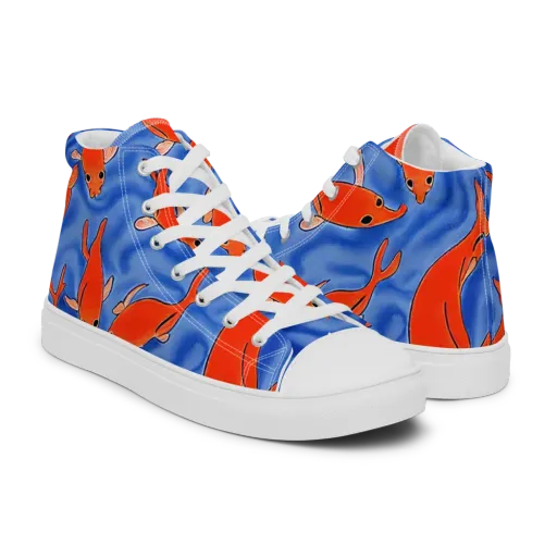 Ember Tide on a Men's High Top Canvas Shoes