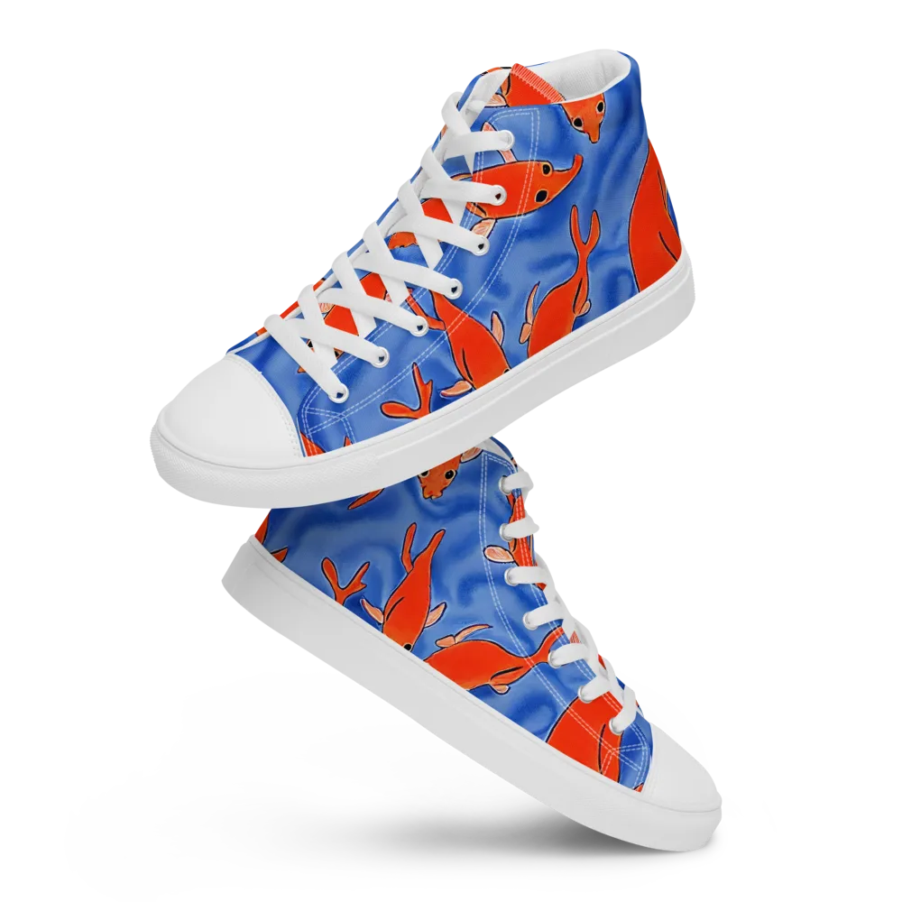 Ember Tide on Men's High Top Canvas Shoes — Front