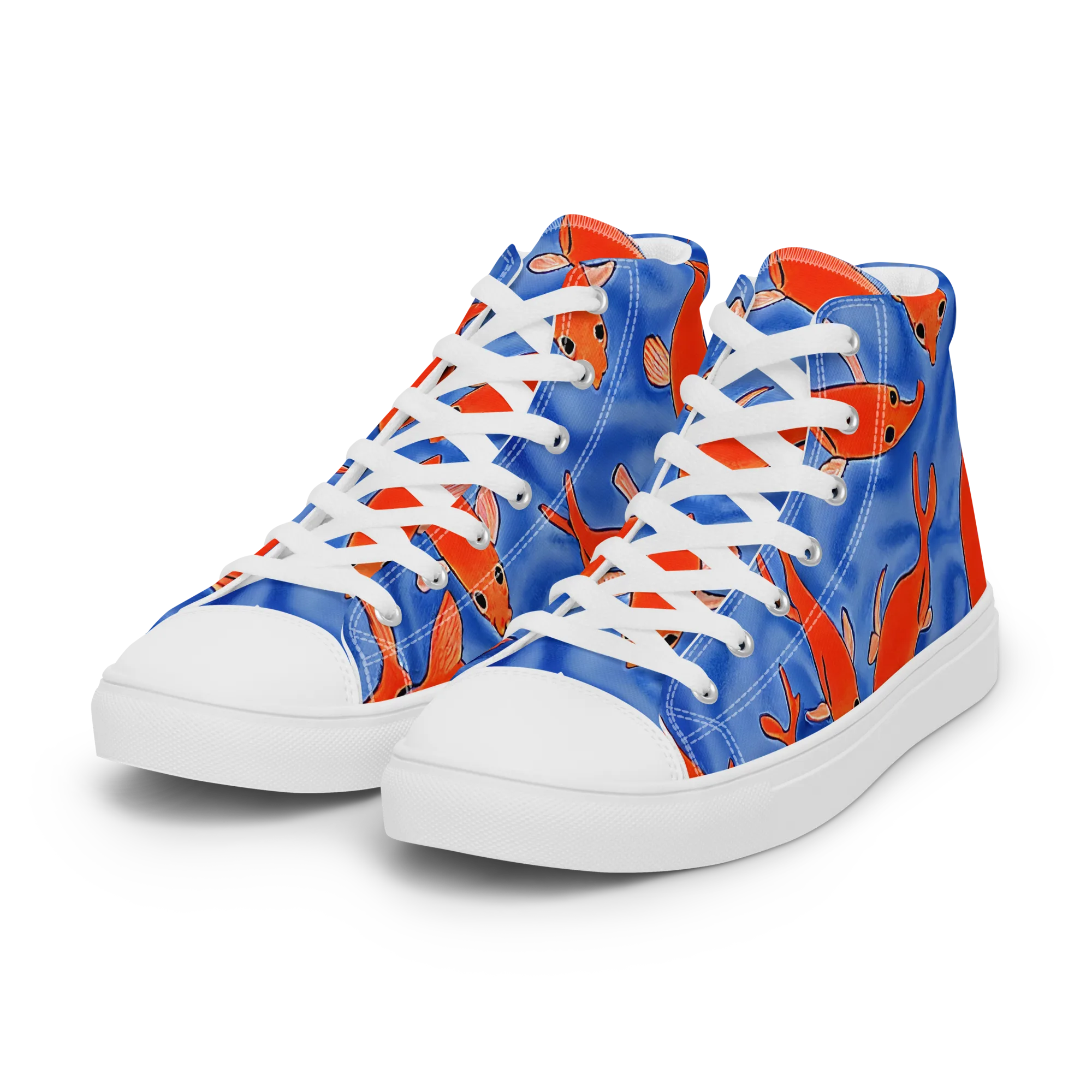Ember Tide on Women's High Top Canvas Shoes — Left Front