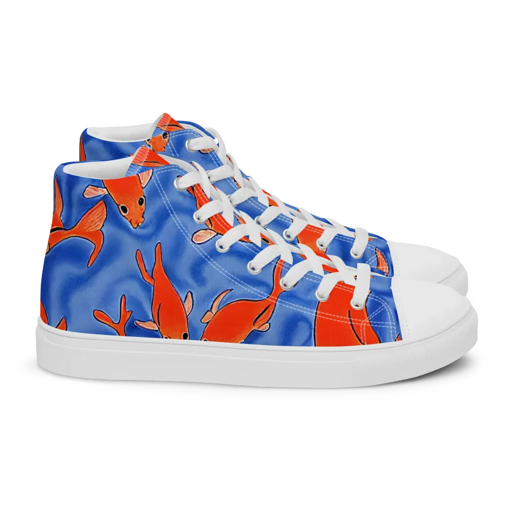 Ember Tide on Women's High Top Canvas Shoes — Right