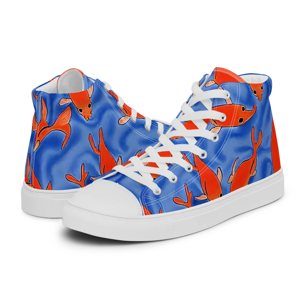 Ember Tide on Women's High Top Canvas Shoes — Left