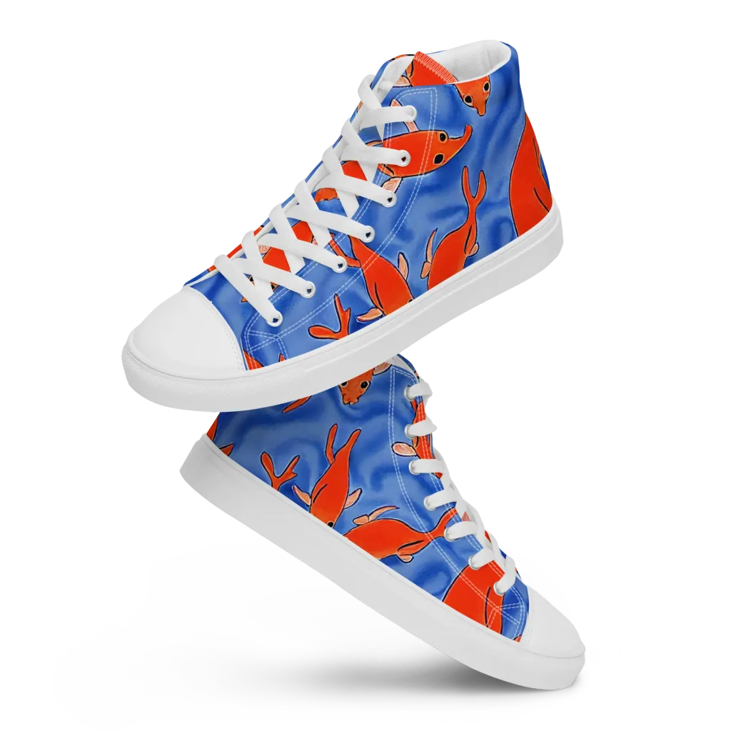 Ember Tide on Women's High Top Canvas Shoes — Front