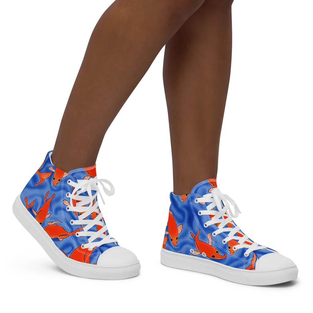 Ember Tide on Women's High Top Canvas Shoes — Right