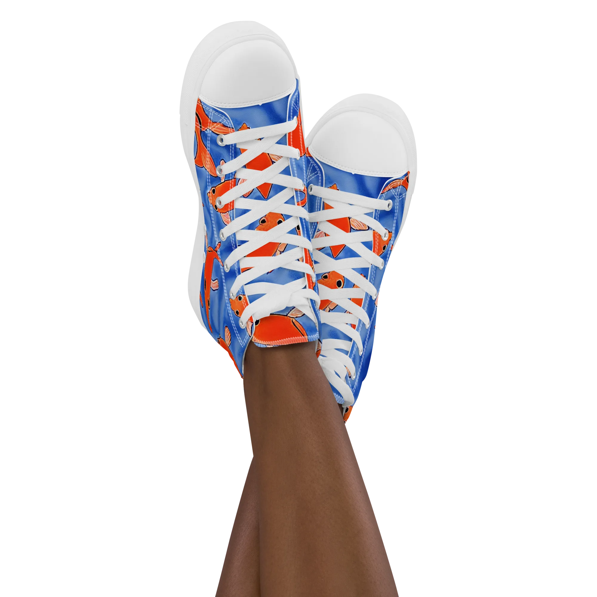 Ember Tide on Women's High Top Canvas Shoes — Front