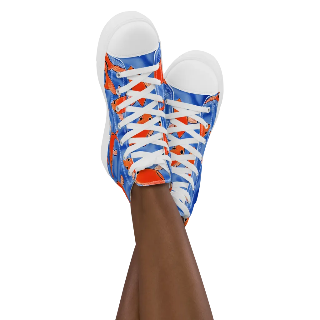 Ember Tide on Women's High Top Canvas Shoes — Front