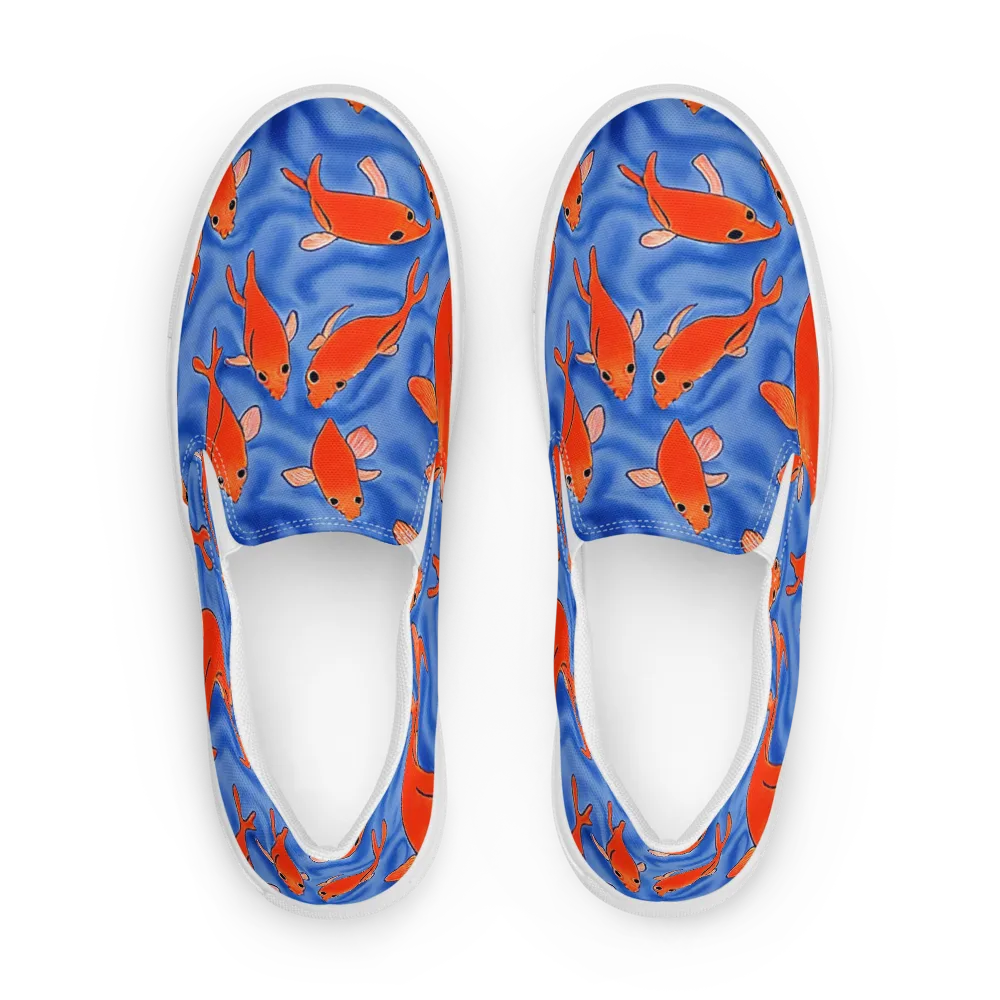 Ember Tide on Men's Slip-On Canvas Shoes — Front