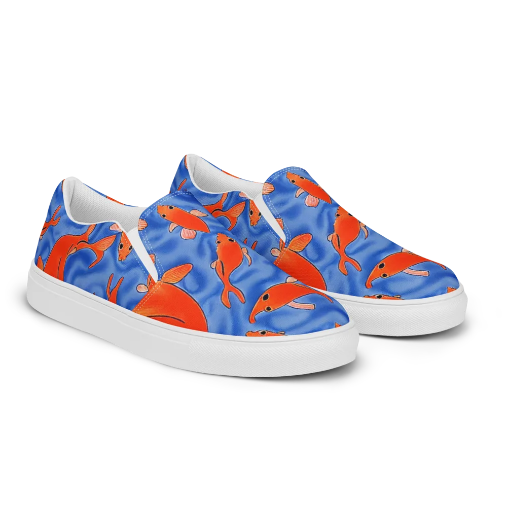 Ember Tide on Men's Slip-On Canvas Shoes — Right Front