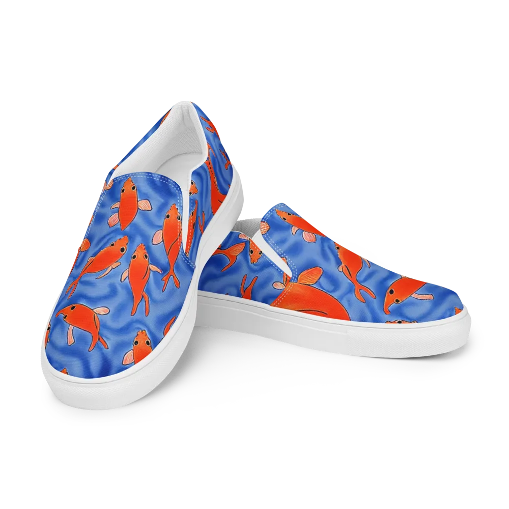 Ember Tide on Men's Slip-On Canvas Shoes — Left Front