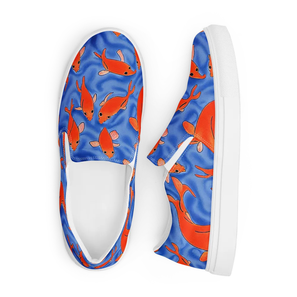 Ember Tide on Men's Slip-On Canvas Shoes — Front