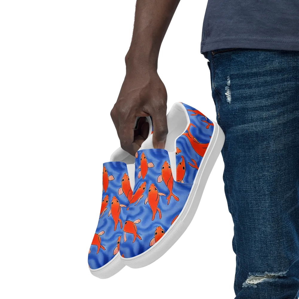 Ember Tide on Men's Slip-On Canvas Shoes — Left Front
