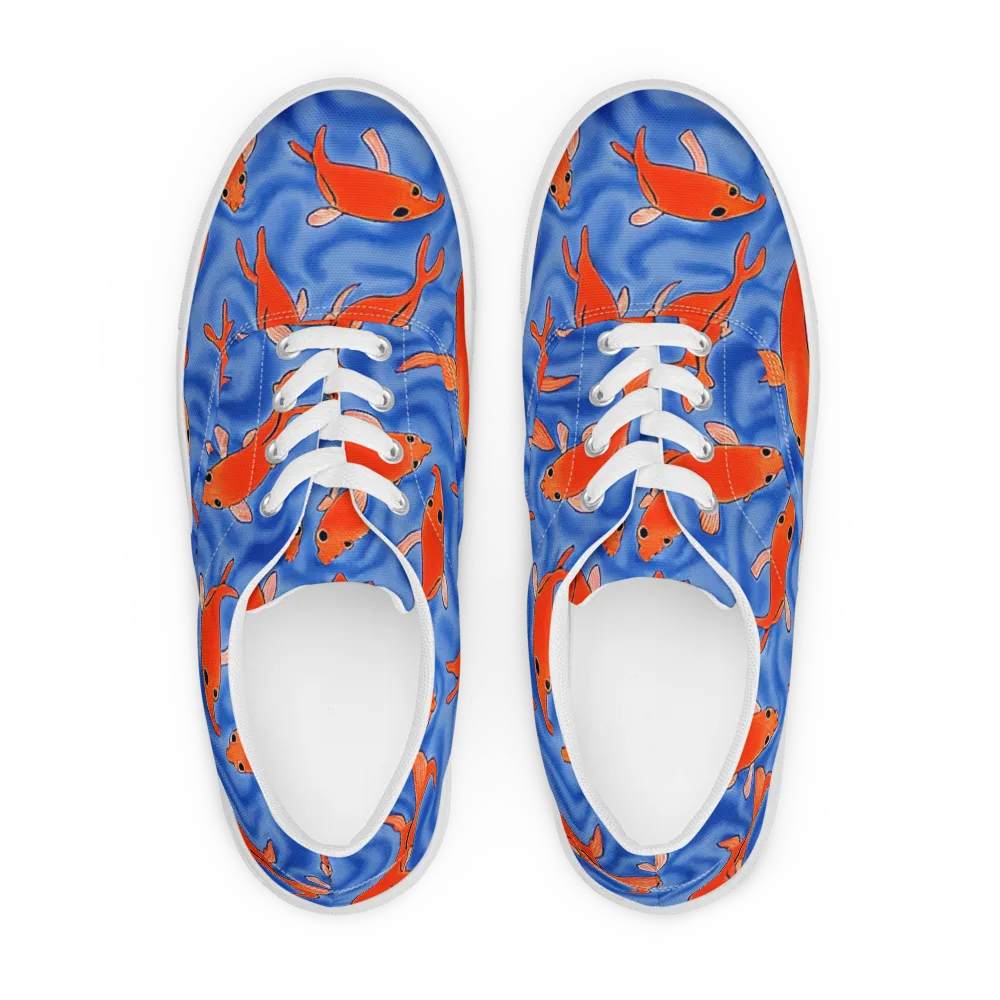 Ember Tide on Men's Lace-Up Canvas Shoes — Front