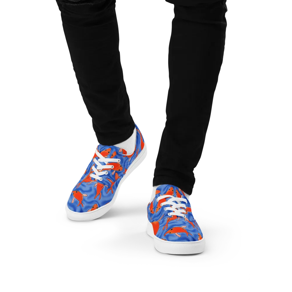 Ember Tide on Men's Lace-Up Canvas Shoes — Front