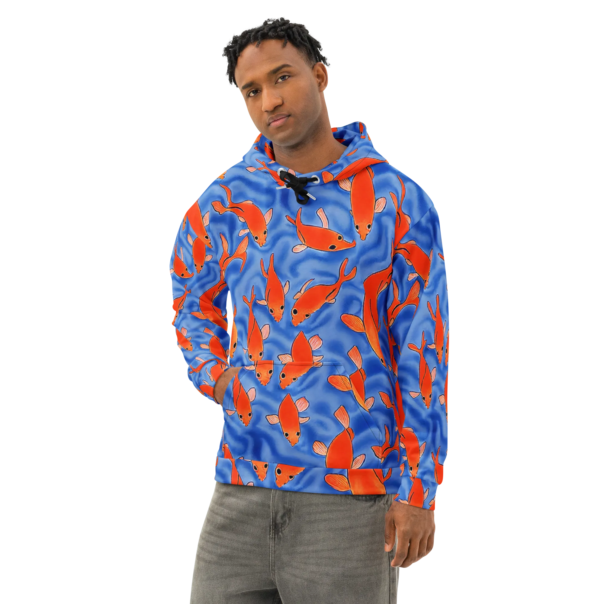 Ember Tide on Cotton Hoodie — Left Front
