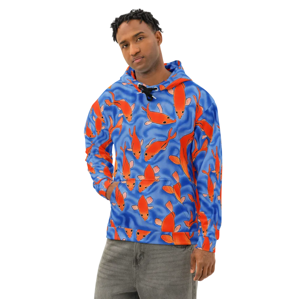 Ember Tide on Cotton Hoodie — Left Front