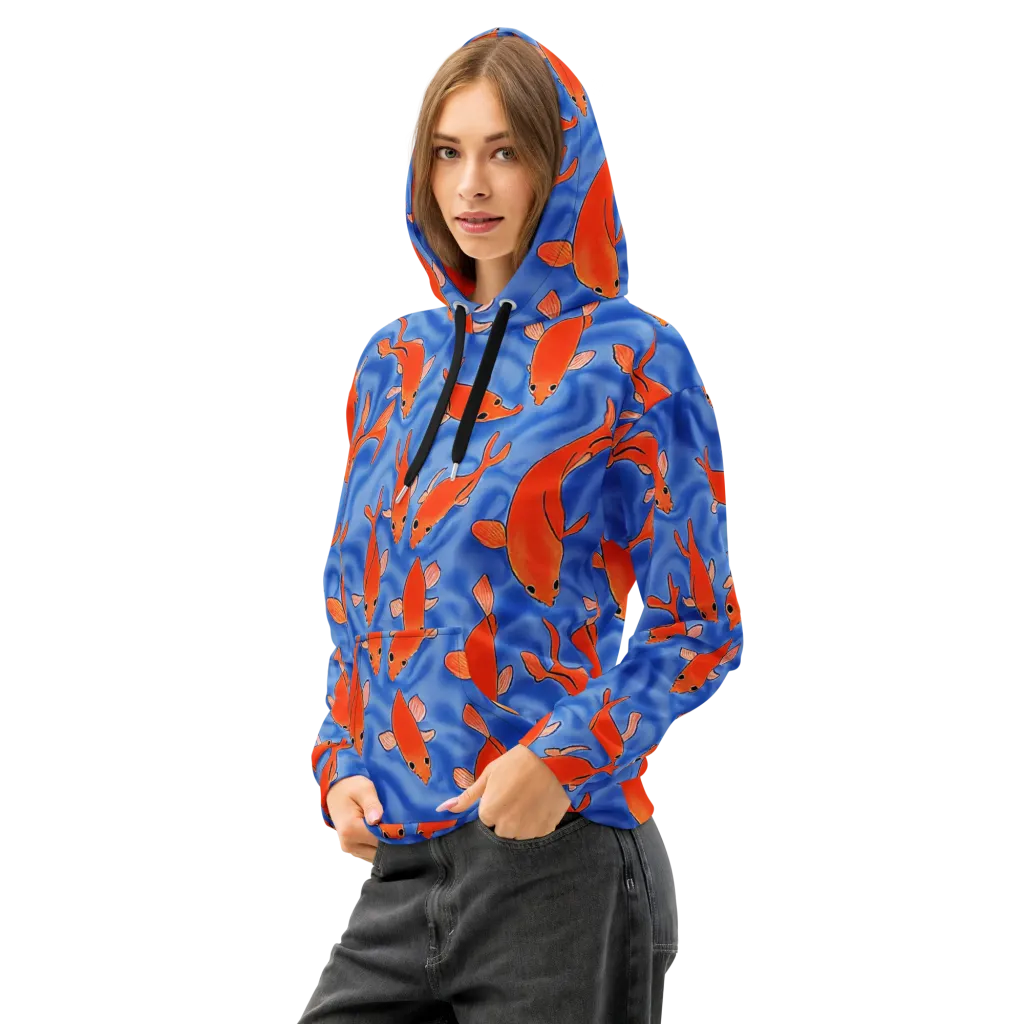 Ember Tide on Cotton Hoodie — Left Front